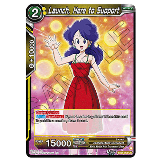 Launch, Here to Support BATTLE card from the Dragon Ball Super Card Game set Impact Beyond Dimension (BT31-068)