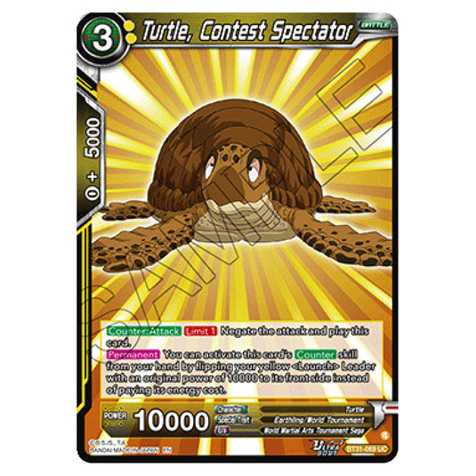 Turtle, Contest Spectator BATTLE card from the Dragon Ball Super Card Game set Impact Beyond Dimension (BT31-069)