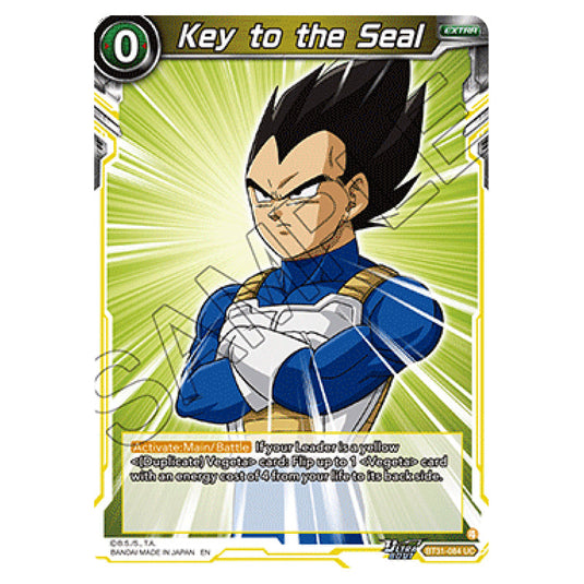 Key to the Seal EXTRA card from the Dragon Ball Super Card Game set Impact Beyond Dimension (BT31-084)