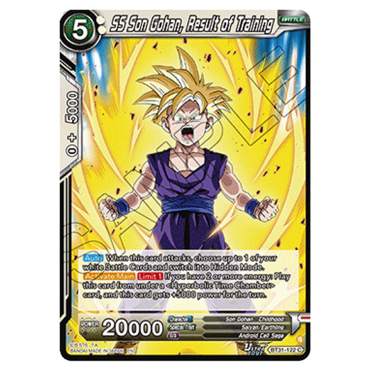 SS Son Gohan, Result of Training BATTLE card from the Dragon Ball Super Card Game set Impact Beyond Dimension (BT31-122)