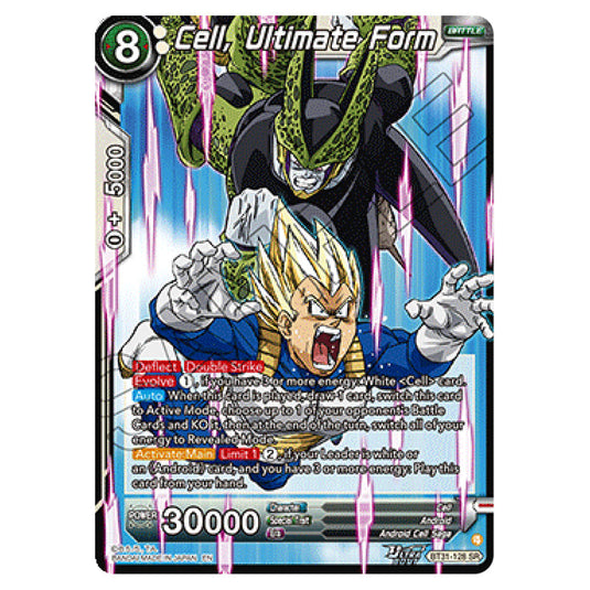 Cell, Ultimate Form BATTLE card from the Dragon Ball Super Card Game set Impact Beyond Dimension (BT31-128)