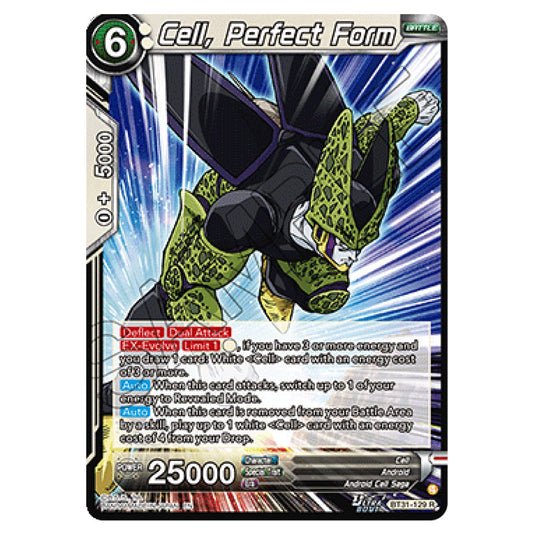 Cell, Perfect Form BATTLE card from the Dragon Ball Super Card Game set Impact Beyond Dimension (BT31-129)