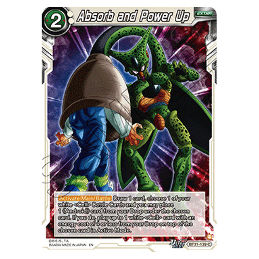 Absorb and Power Up EXTRA card from the Dragon Ball Super Card Game set Impact Beyond Dimension (BT31-139)