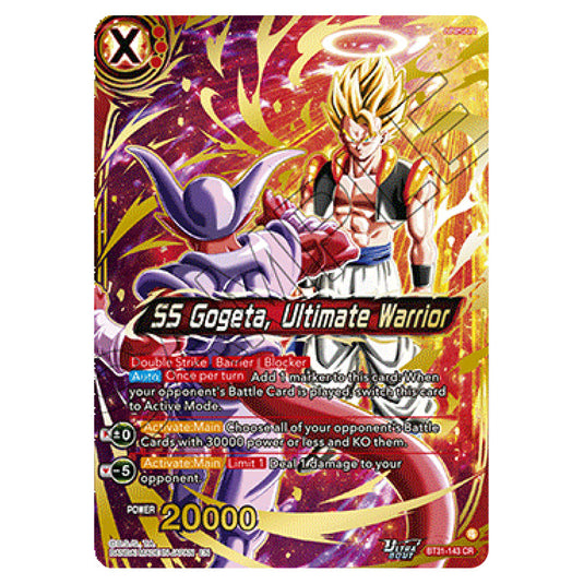 SS Gogeta, Ultimate Warrior UNISON card from the Dragon Ball Super Card Game set Impact Beyond Dimension (BT31-143)