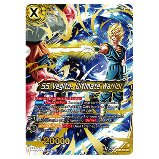 SS Vegito, Ultimate Warrior UNISON card from the Dragon Ball Super Card Game set Impact Beyond Dimension (BT31-146)