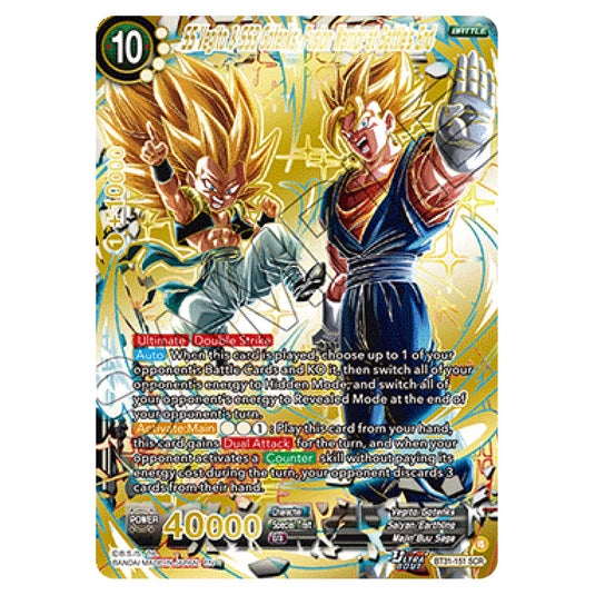 SS Vegito & SS3 Gotenks, Fusion Warrior at Battle’s End BATTLE card from the Dragon Ball Super Card Game set Impact Beyond Dimension (BT31-151)