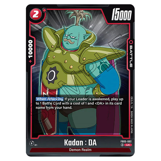 Kadan : DA FB05-002 card from the Dragon Ball Super Card Game Fusion World set FB05 - New Adventure