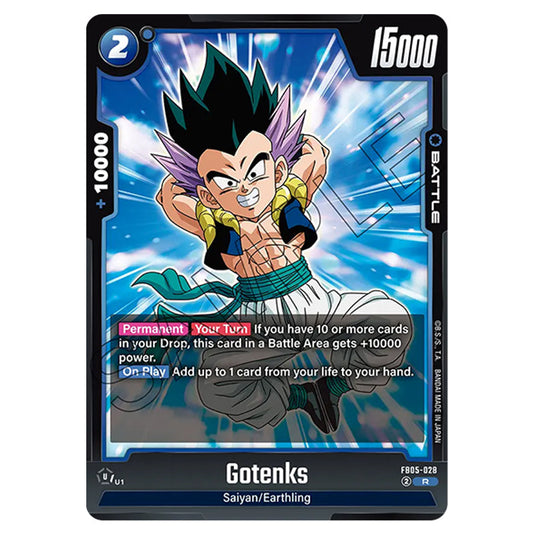 Gotenks FB05-028 card from the Dragon Ball Super Card Game Fusion World set FB05 - New Adventure