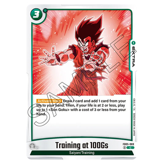 Training at 100Gs FB05-069 card from the Dragon Ball Super Card Game Fusion World set FB05 - New Adventure