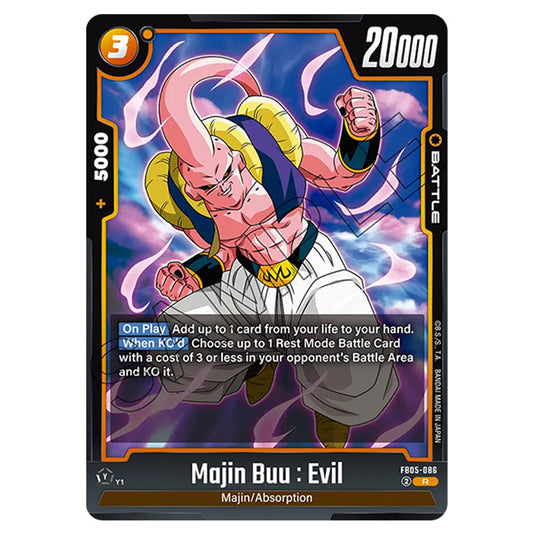 Majin Buu : Evil FB05-086 card from the Dragon Ball Super Card Game Fusion World set FB05 - New Adventure