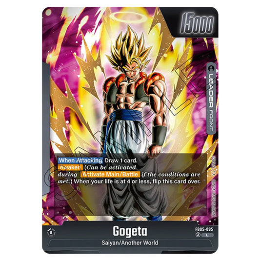 Gogeta FB05-095 card from the Dragon Ball Super Card Game Fusion World set FB05 - New Adventure