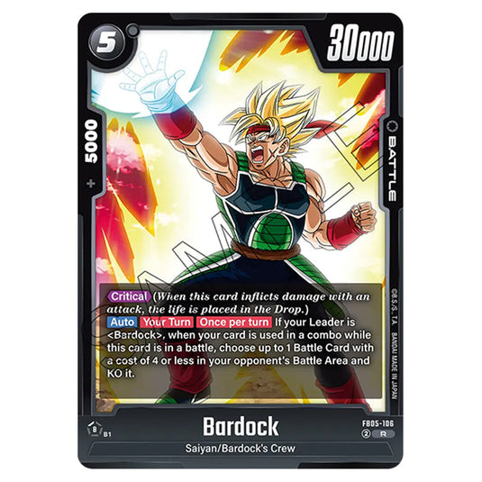 Bardock FB05-106 card from the Dragon Ball Super Card Game Fusion World set FB05 - New Adventure