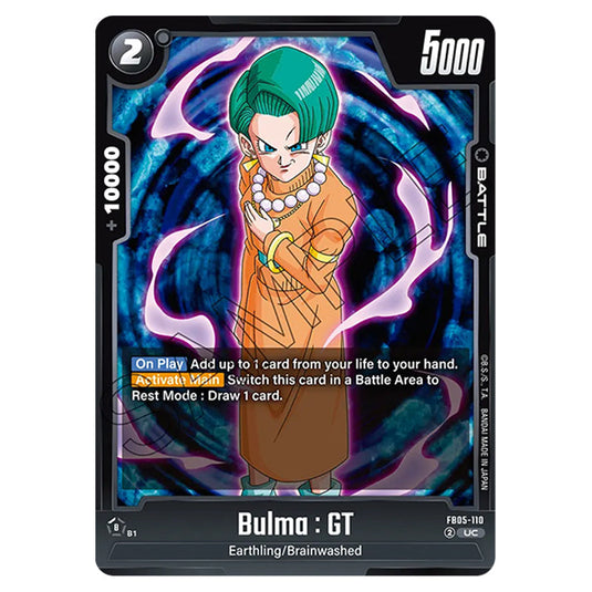 Bulma : GT FB05-110 card from the Dragon Ball Super Card Game Fusion World set FB05 - New Adventure