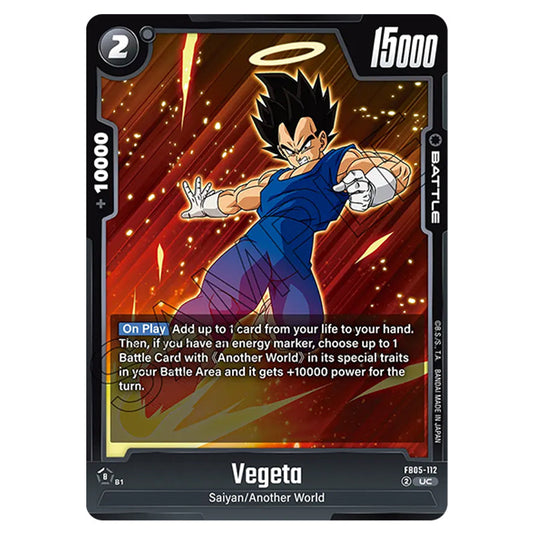 Vegeta FB05-112 card from the Dragon Ball Super Card Game Fusion World set FB05 - New Adventure