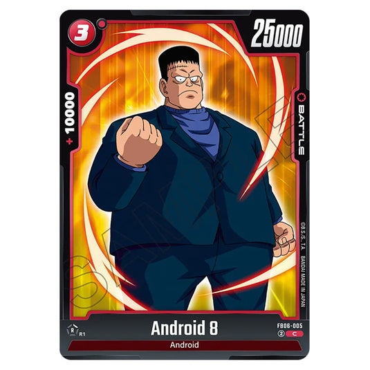 Android 8 BATTLE card from the Dragon Ball Super Card Game Fusion World set FB06 - Rivals Clash