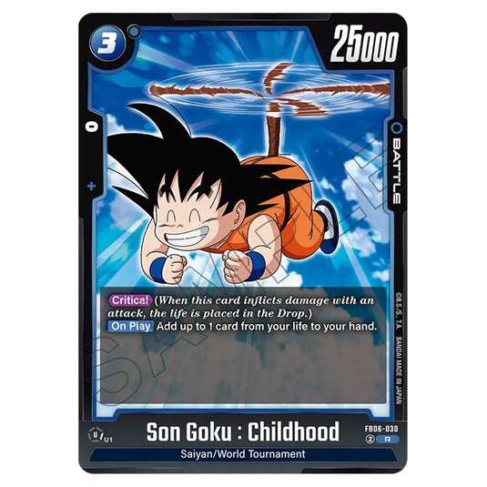 Son Goku : Childhood BATTLE card from the Dragon Ball Super Card Game Fusion World set FB06 - Rivals Clash