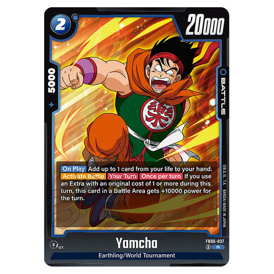 Yamcha BATTLE card from the Dragon Ball Super Card Game Fusion World set FB06 - Rivals Clash
