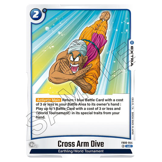 Cross Arm Dive EXTRA card from the Dragon Ball Super Card Game Fusion World set FB06 - Rivals Clash