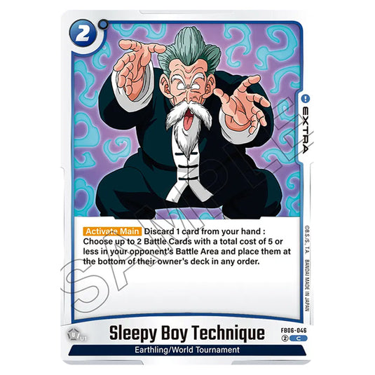 Sleepy Boy Technique EXTRA card from the Dragon Ball Super Card Game Fusion World set FB06 - Rivals Clash
