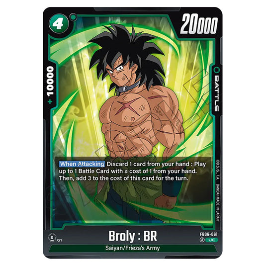 Broly : BR BATTLE card from the Dragon Ball Super Card Game Fusion World set FB06 - Rivals Clash