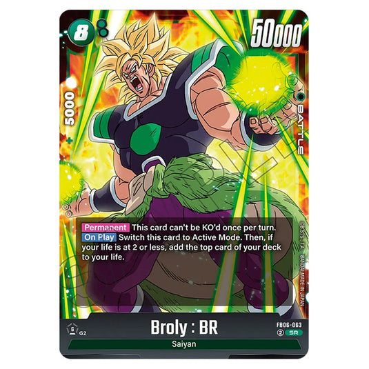 Broly : BR BATTLE card from the Dragon Ball Super Card Game Fusion World set FB06 - Rivals Clash