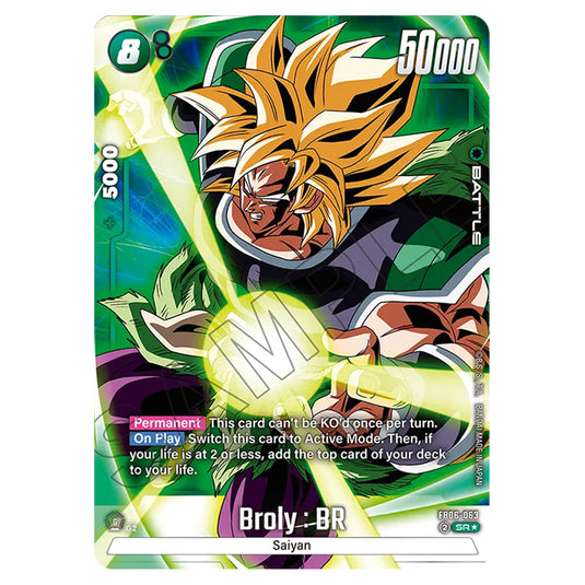 Broly : BR BATTLE card from the Dragon Ball Super Card Game Fusion World set FB06 - Rivals Clash