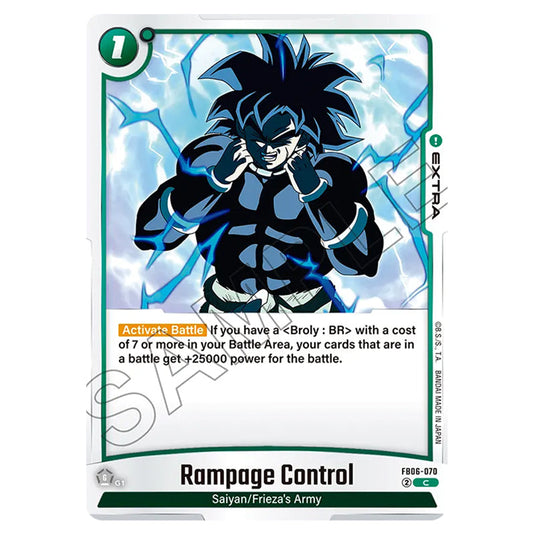 Rampage Control EXTRA card from the Dragon Ball Super Card Game Fusion World set FB06 - Rivals Clash