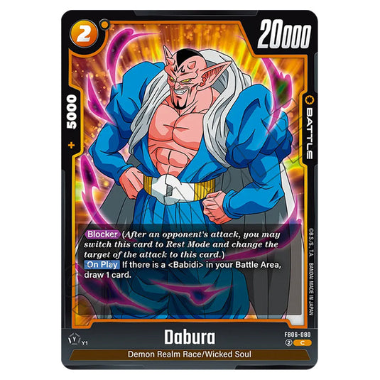 Dabura BATTLE card from the Dragon Ball Super Card Game Fusion World set FB06 - Rivals Clash
