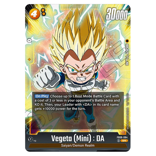 Vegeta (Mini) : DA BATTLE card from the Dragon Ball Super Card Game Fusion World set FB06 - Rivals Clash
