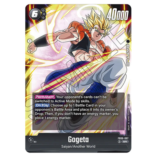 Gogeta BATTLE card from the Dragon Ball Super Card Game Fusion World set FB06 - Rivals Clash
