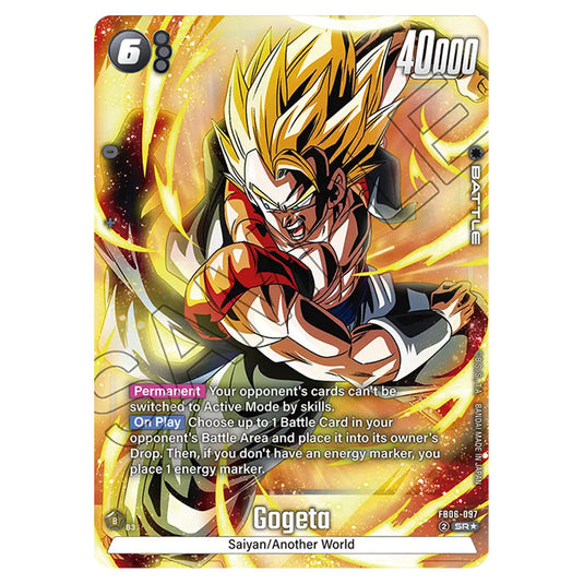 Gogeta BATTLE card from the Dragon Ball Super Card Game Fusion World set FB06 - Rivals Clash