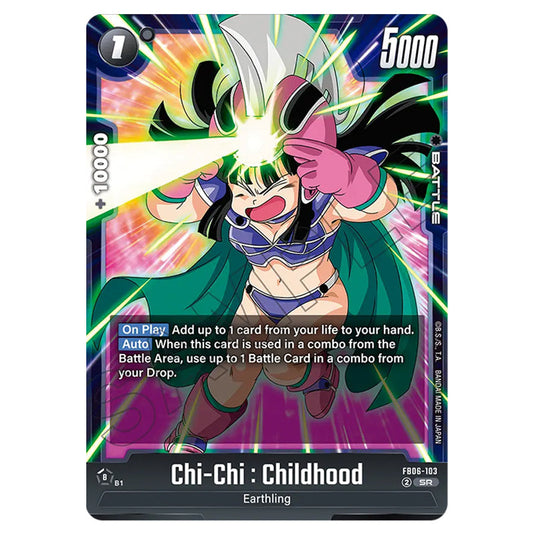 Chi-Chi : Childhood BATTLE card from the Dragon Ball Super Card Game Fusion World set FB06 - Rivals Clash