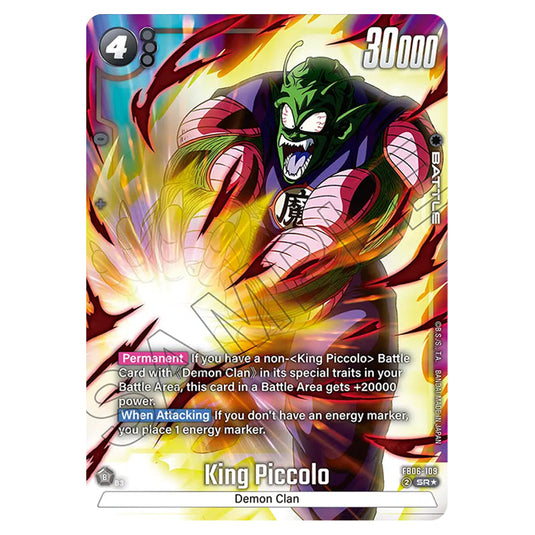 King Piccolo BATTLE card from the Dragon Ball Super Card Game Fusion World set FB06 - Rivals Clash