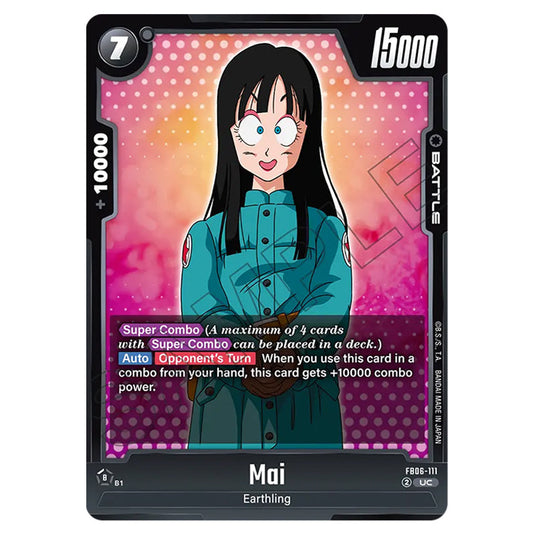Mai BATTLE card from the Dragon Ball Super Card Game Fusion World set FB06 - Rivals Clash