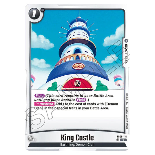 King Castle EXTRA card from the Dragon Ball Super Card Game Fusion World set FB06 - Rivals Clash