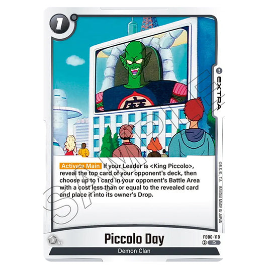 Piccolo Day EXTRA card from the Dragon Ball Super Card Game Fusion World set FB06 - Rivals Clash