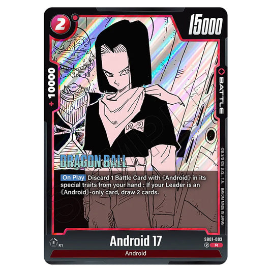 Android 17 SB01-003 card from the Dragon Ball Super Card Game Fusion World set SB01 - Manga Booster