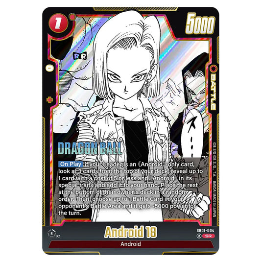 Android 18 SB01-004 card from the Dragon Ball Super Card Game Fusion World set SB01 - Manga Booster