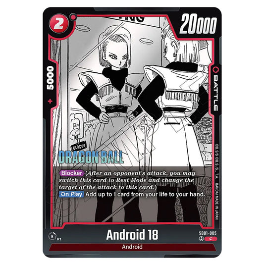 Android 18 SB01-005 card from the Dragon Ball Super Card Game Fusion World set SB01 - Manga Booster