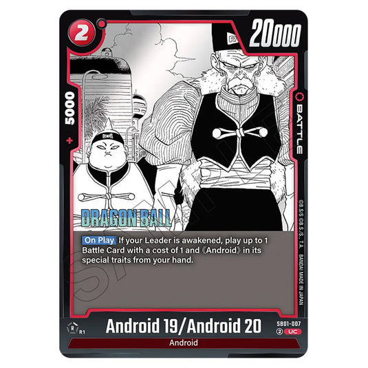 Android 19/Android 20 SB01-007 card from the Dragon Ball Super Card Game Fusion World set SB01 - Manga Booster