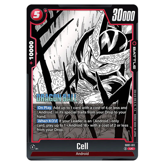 Cell SB01-011 card from the Dragon Ball Super Card Game Fusion World set SB01 - Manga Booster