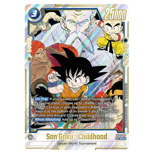 Son Goku : Childhood SB01-018a card from the Dragon Ball Super Card Game Fusion World set SB01 - Manga Booster