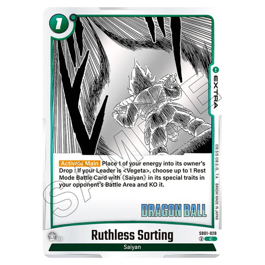Ruthless Sorting SB01-028 card from the Dragon Ball Super Card Game Fusion World set SB01 - Manga Booster
