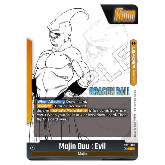 Majin Buu : Evil SB01-029 card from the Dragon Ball Super Card Game Fusion World set SB01 - Manga Booster