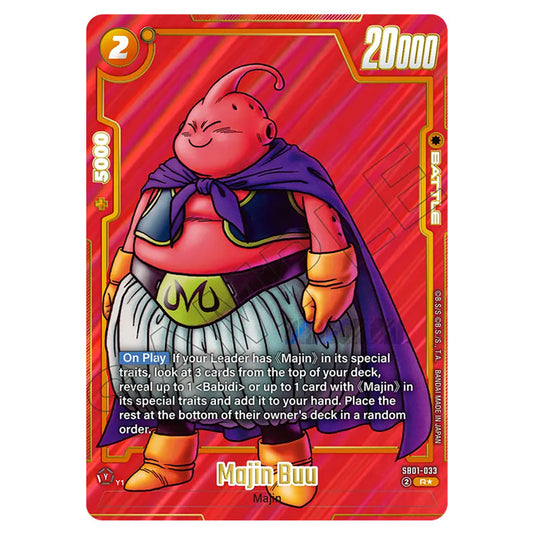 Majin Buu SB01-033a card from the Dragon Ball Super Card Game Fusion World set SB01 - Manga Booster