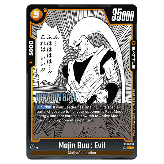 Majin Buu : Evil SB01-037 card from the Dragon Ball Super Card Game Fusion World set SB01 - Manga Booster