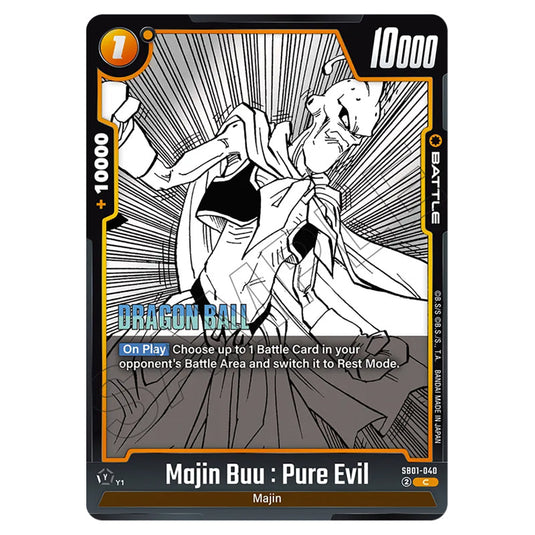 Majin Buu : Pure Evil SB01-040 card from the Dragon Ball Super Card Game Fusion World set SB01 - Manga Booster