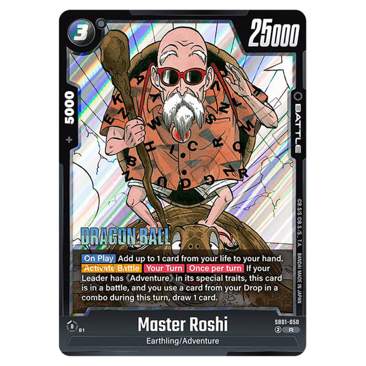 Master Roshi SB01-050 card from the Dragon Ball Super Card Game Fusion World set SB01 - Manga Booster
