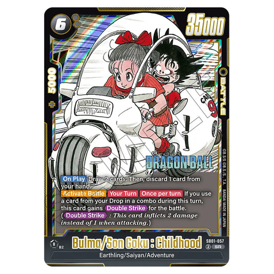 Bulma/Son Goku : Childhood SB01-057 card from the Dragon Ball Super Card Game Fusion World set SB01 - Manga Booster