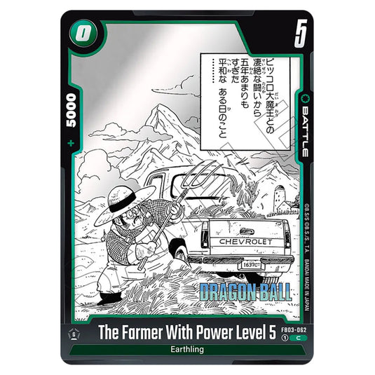 The Farmer With Power Level 5 FB03-062 card from the Dragon Ball Super Card Game Fusion World set SB01 - Manga Booster